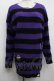 画像1: NieR Clothing / ボーダーニット  黒ｘ紫 S-25-09-11-023-PU-TO-HR-ZS (1)