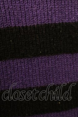 画像3: NieR Clothing / ボーダーニット  黒ｘ紫 S-25-09-11-023-PU-TO-HR-ZS