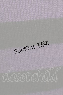 画像3: NieR Clothing / ボーダーニット  黒ｘ紫 S-25-09-11-023-PU-TO-HR-ZS