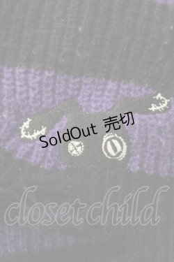 画像4: NieR Clothing / ボーダーニット  黒ｘ紫 S-25-09-11-023-PU-TO-HR-ZS