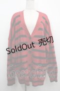 NieR Clothing / ボーダーカーディガン  黒ｘ赤 S-25-09-11-024-PU-TO-HR-ZS