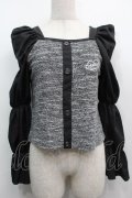 NieR Clothing / 切替長袖トップス  黒ｘグレー S-25-09-11-025-PU-TO-HR-ZS