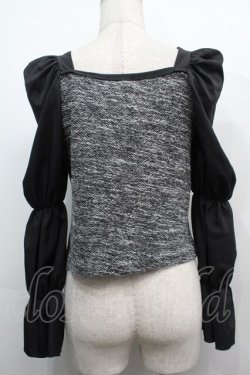 画像2: NieR Clothing / 切替長袖トップス  黒ｘグレー S-25-09-11-025-PU-TO-HR-ZS