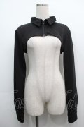 NieR Clothing / ショートZIPボレロ  黒 S-25-09-11-026-PU-BL-HR-ZS