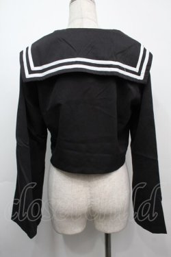 画像2: NieR Clothing / リボン付きセーラートップス  黒ｘグリーン S-25-09-11-027-PU-TO-HR-ZS