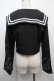 画像2: NieR Clothing / リボン付きセーラートップス  黒ｘグリーン S-25-09-11-027-PU-TO-HR-ZS (2)