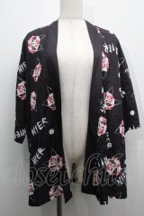 NieR Clothing / 九尾の狐半袖羽織  黒 S-25-09-11-029-PU-TO-HR-ZI