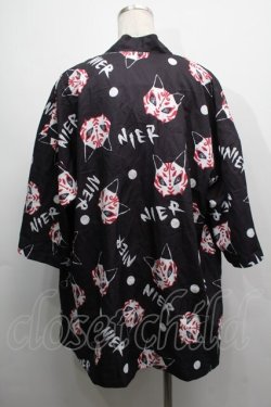 画像2: NieR Clothing / 九尾の狐半袖羽織  黒 S-25-09-11-029-PU-TO-HR-ZS