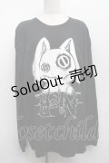 NieR Clothing / プリントスウェットトップス  黒 S-25-09-11-031-PU-TO-HR-ZS