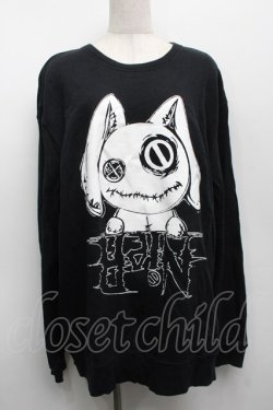 画像1: NieR Clothing / プリントスウェットトップス  黒 S-25-09-11-031-PU-TO-HR-ZS