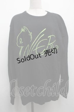 画像1: NieR Clothing / プリントスウェットトップス  黒 S-25-09-11-032-PU-TO-HR-ZI