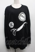 NieR Clothing / プリントスウェットトップス  黒 S-25-09-11-033-PU-TO-HR-ZS