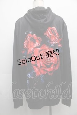 画像2: NieR Clothing / 転写パーカー  黒x赤 S-25-09-11-035-PU-TO-HR-ZI