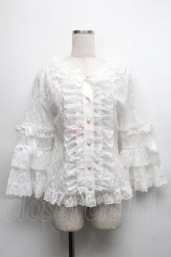 画像1: BABY,THE STARS SHINE BRIGHT / Princess Lacy Bouquetブラウス  白 S-25-09-12-038-BA-TO-HR-ZS