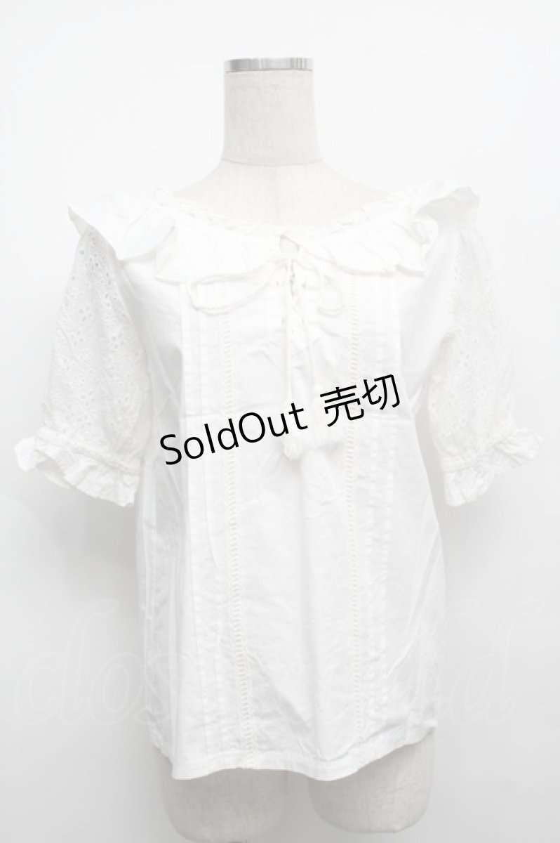 画像1: 【SALE】LIZ LISA / 襟付コットンブラウス  白 S-25-09-12-040-LO-TO-HR-ZT352 (1)