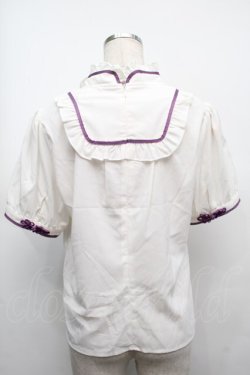 画像2: Amavel / チャイナモチーフスクエアヨーク切替ブラウス  白 S-25-09-12-041-CA-BL-HR-ZS