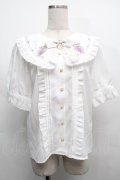 Amavel / Magical Cosmic Cosmetic半袖ブラウス  白 S-25-09-12-043-CA-BL-AS-ZS