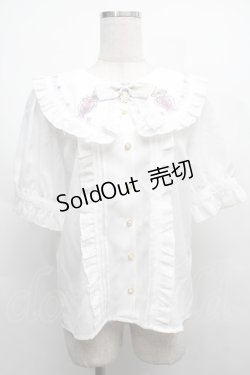 画像1: Amavel / Magical Cosmic Cosmetic半袖ブラウス  白 S-25-09-12-043-CA-BL-AS-ZS