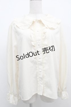 画像1: m petit by misako / AM マルエリフリルブラウス  キナリ S-25-09-12-046-LO-BL-HR-ZS