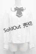 Innocent World White / リボンタイ付きブラウス  白 S-25-09-12-048-IW-BL-AS-ZS