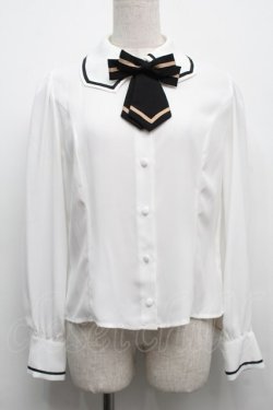 画像1: Innocent World White / リボンタイ付きブラウス  白 S-25-09-12-048-IW-BL-AS-ZS