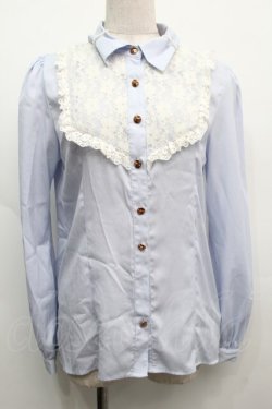画像1: Ank Rouge / レースデザインブラウス  サックス S-25-09-12-053-CA-BL-AS-ZS
