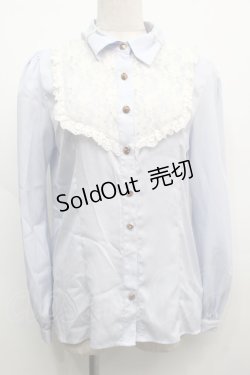 画像1: Ank Rouge / レースデザインブラウス  サックス S-25-09-12-053-CA-BL-AS-ZS