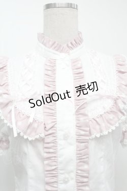 画像3: BABY,THE STARS SHINE BRIGHT / Milky Dot 立ち襟半袖ブラウス  白ｘピンク S-25-09-12-057-BA-BL-AS-ZS
