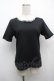 画像1: INGEBORG / ロゴ刺繍チェックパイピング半袖Tシャツ M ブラック S-25-09-12-062-LO-TS-SA-ZS (1)