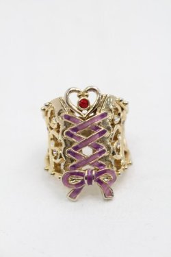 画像1: ANNA SUI / コルセットモチーフ　リング  ゴールド S-25-09-12-016-PU-AC-ET-ZS