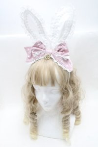 BABY,THE STARS SHINE BRIGHT / Milky Dot うさみみカチューシャ  白ｘピンク S-25-09-12-021-BA-AC-AS-ZS