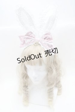 画像1: BABY,THE STARS SHINE BRIGHT / Milky Dot うさみみカチューシャ  白ｘピンク S-25-09-12-021-BA-AC-AS-ZS