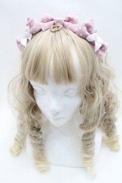 画像1: BABY,THE STARS SHINE BRIGHT / Dotツイルの3つ3つリボンカチューシャ  ピンク S-25-09-12-022-BA-AC-AS-ZS