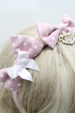 画像3: BABY,THE STARS SHINE BRIGHT / Dotツイルの3つ3つリボンカチューシャ  ピンク S-25-09-12-022-BA-AC-AS-ZS