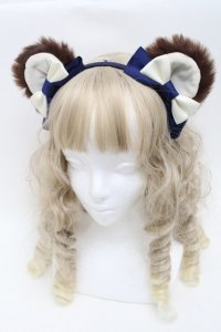 Angelic Pretty / Sweet Bearスカートセットのカチューシャ  紺 S-25-09-12-024-AP-OP-HR-ZS