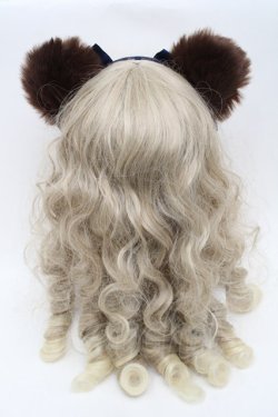 画像2: Angelic Pretty / Sweet Bearスカートセットのカチューシャ  紺 S-25-09-12-024-AP-OP-HR-ZS