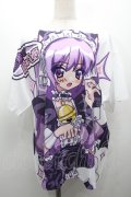 LOLITA / 女の子プリントTシャツ  白ｘ紫 S-25-09-13-001-LO-TO-HR-ZS