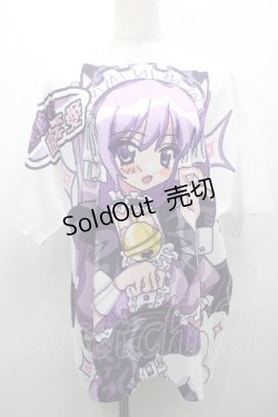 画像1: LOLITA / 女の子プリントTシャツ  白ｘ紫 S-25-09-13-001-LO-TO-HR-ZS