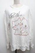 NieR Clothing / プリントスウェットトップス  白 S-25-09-13-005-PU-TO-HR-ZS