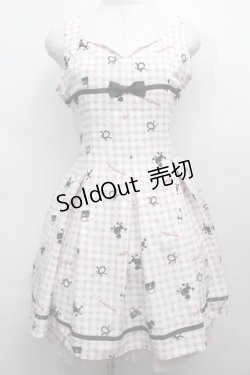 画像1: Ank Rouge / プードルギンガムワンピース  ピンクx白 S-25-09-13-047-CA-OP-HR-ZT333