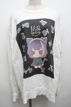 画像1: NieR Clothing / プリントスウェットトップス  白 S-25-09-13-006-PU-TO-HR-ZS