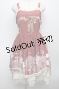 LOLITA / プリント裾ティアードジャンパースカート  レッド S-25-09-13-050-LO-OP-HR-ZS