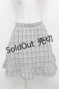 NieR Clothing / 刺繍ギンガムチェックスカート  グレー S-25-09-13-051-PU-SK-HR-ZS