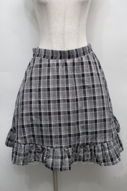 画像1: NieR Clothing / 刺繍ギンガムチェックスカート  グレー S-25-09-13-051-PU-SK-HR-ZS