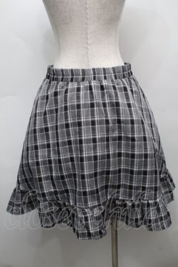 画像2: NieR Clothing / 刺繍ギンガムチェックスカート  グレー S-25-09-13-051-PU-SK-HR-ZS