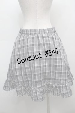 画像2: NieR Clothing / 刺繍ギンガムチェックスカート  グレー S-25-09-13-051-PU-SK-HR-ZS
