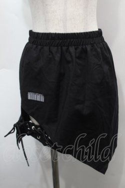 画像1: NieR Clothing / レースアップアシメスカート  黒 S-25-09-13-052-PU-SK-HR-ZS