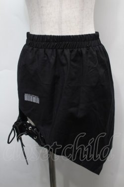 画像2: NieR Clothing / レースアップアシメスカート  黒 S-25-09-13-052-PU-SK-HR-ZS
