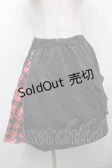 NieR Clothing / ZIP切替スカート  黒ｘ赤 S-25-09-13-053-PU-SK-HR-ZS