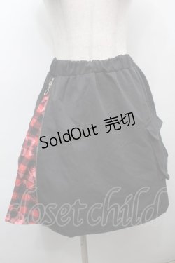 画像1: NieR Clothing / ZIP切替スカート  黒ｘ赤 S-25-09-13-053-PU-SK-HR-ZS